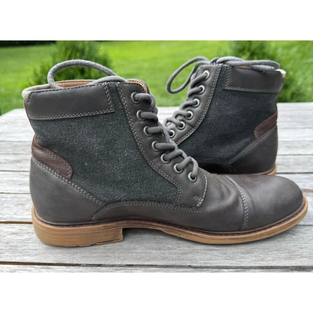 Sonoma Herring Men's Size 10M Brown Cap Toe Lace Up Side Zip Ankle Boots